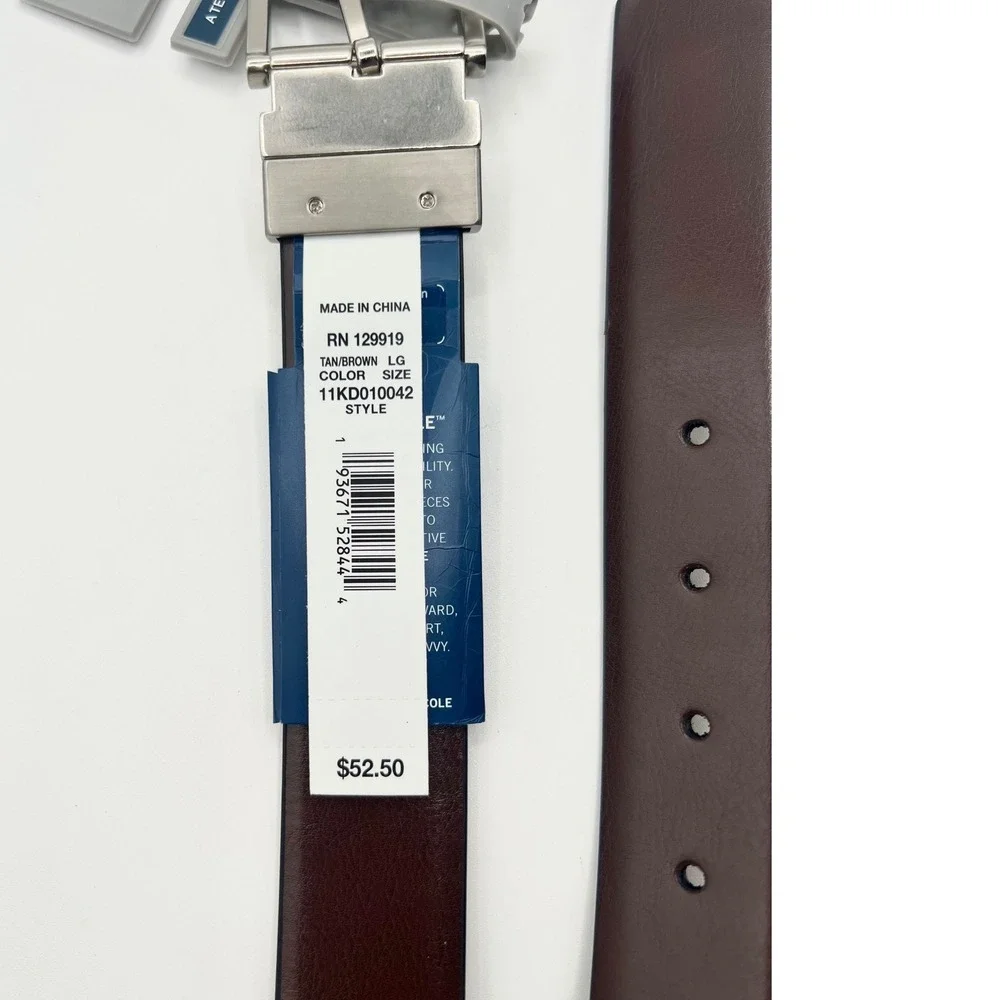Reaction Kenneth Cole Reversible Tan Brown Stretch Belt Men's‎ L 38-40 NWT